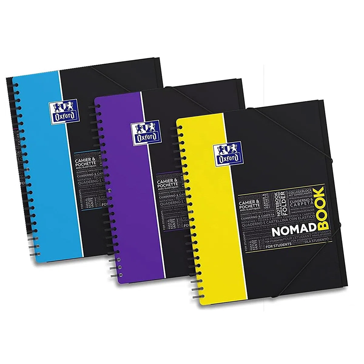 OXFORD Lote de 3 cuadernos Polypro Estudiante NomadBook A4+ 160 páginas, 90 g, rayado, color aleatorio