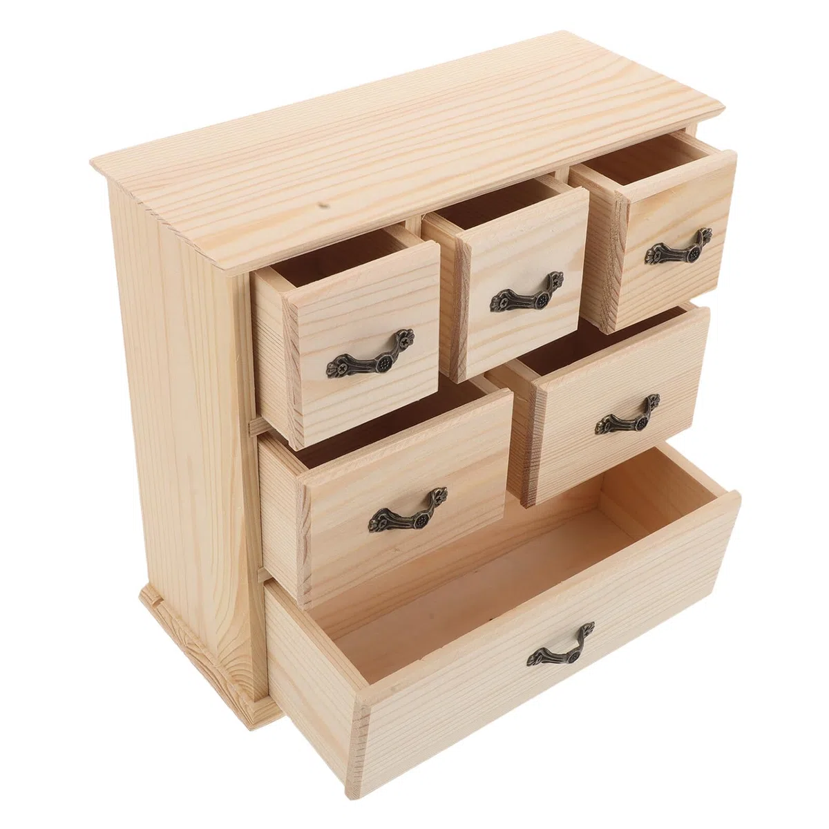 6cajones Caja de Almacenamiento de Madera con Organizador de Escritorio Mini Gabinete de Almacenamiento para Escritorio de Oficina Papelería y Archivos