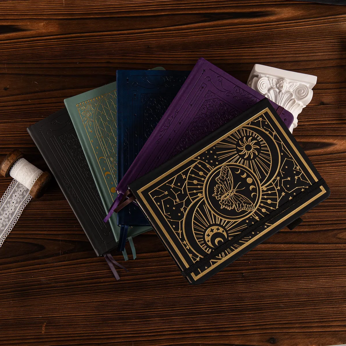TIEFOSSI Cuaderno Bullet Dotted Journal, papel grueso numerado de 160 g/m², cuaderno de cuadrícula de puntos de tapa dura A5 para mujeres, hombres, trabajo, escritura, Bullet Journaling, dibujo