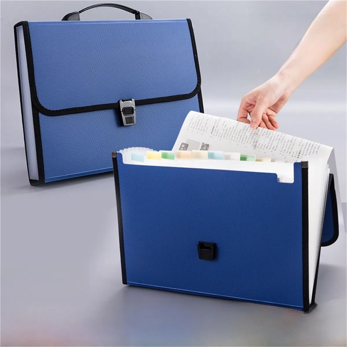 Carpeta Clasificadora Carpeta de archivos acordeón | Organizador de papel portátil A4, carpeta multicapa for documentos de exámenes de estudiantes(Black)