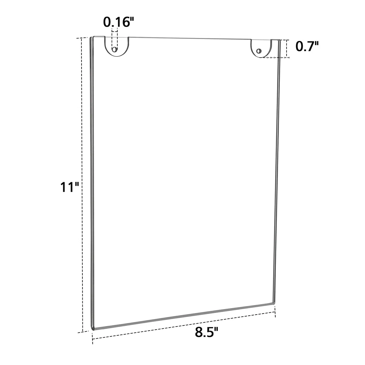 NIUBEE Paquete de 20 soportes acrílicos de pared de 8.5 x 11 pulgadas con cinta 3M y tornillos de montaje, vertical