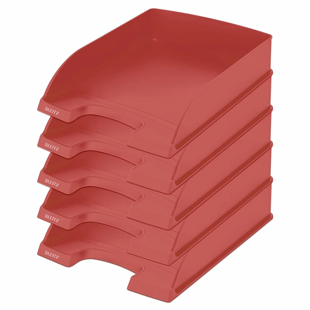 Leitz Bandeja de Sobremesa A4 Recycle Rojo Certificado Blue Angel Reciclable Carbono Neutro