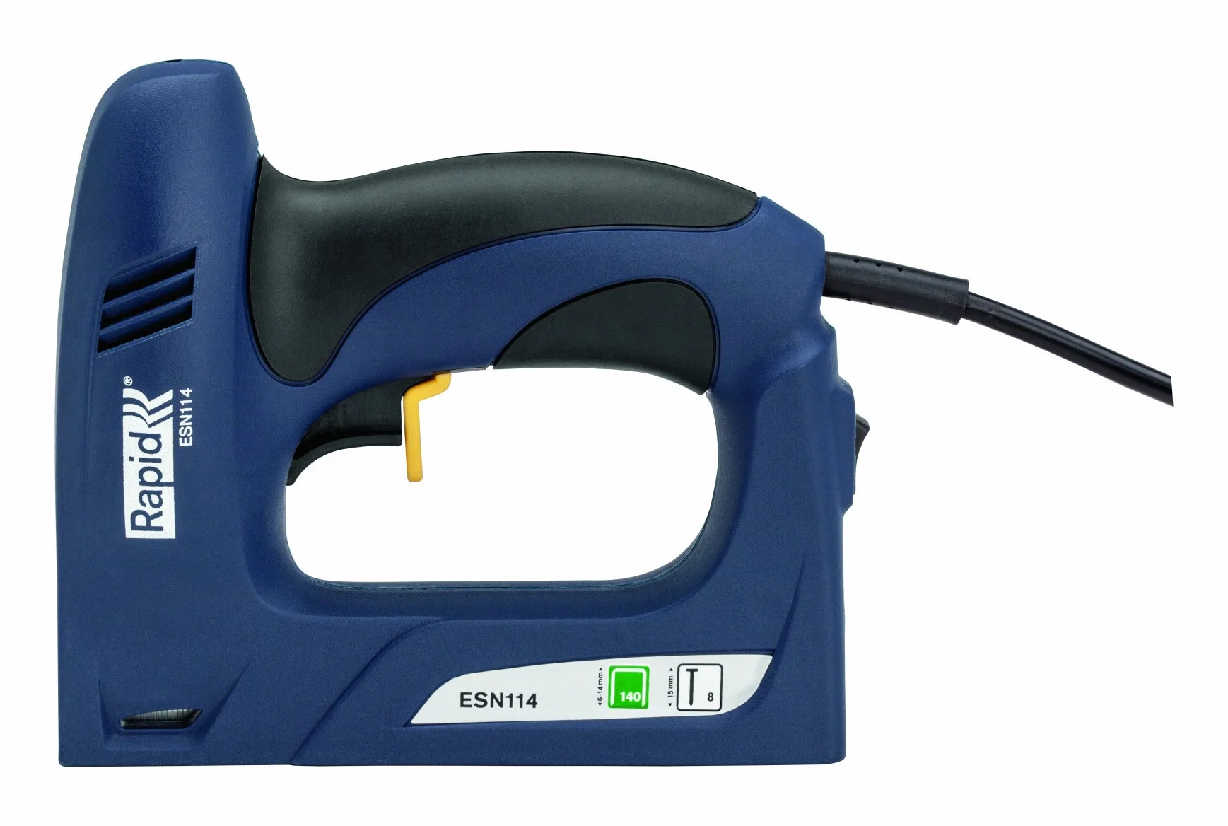 Rapid ESN114 Grapadora Eléctrica Inalámbrica para Madera Fina, Masonite, Cajas, Marcos Bricolaje y Manualidades para Grapas N.º 140 y Clavos N.º 8 (5000131)