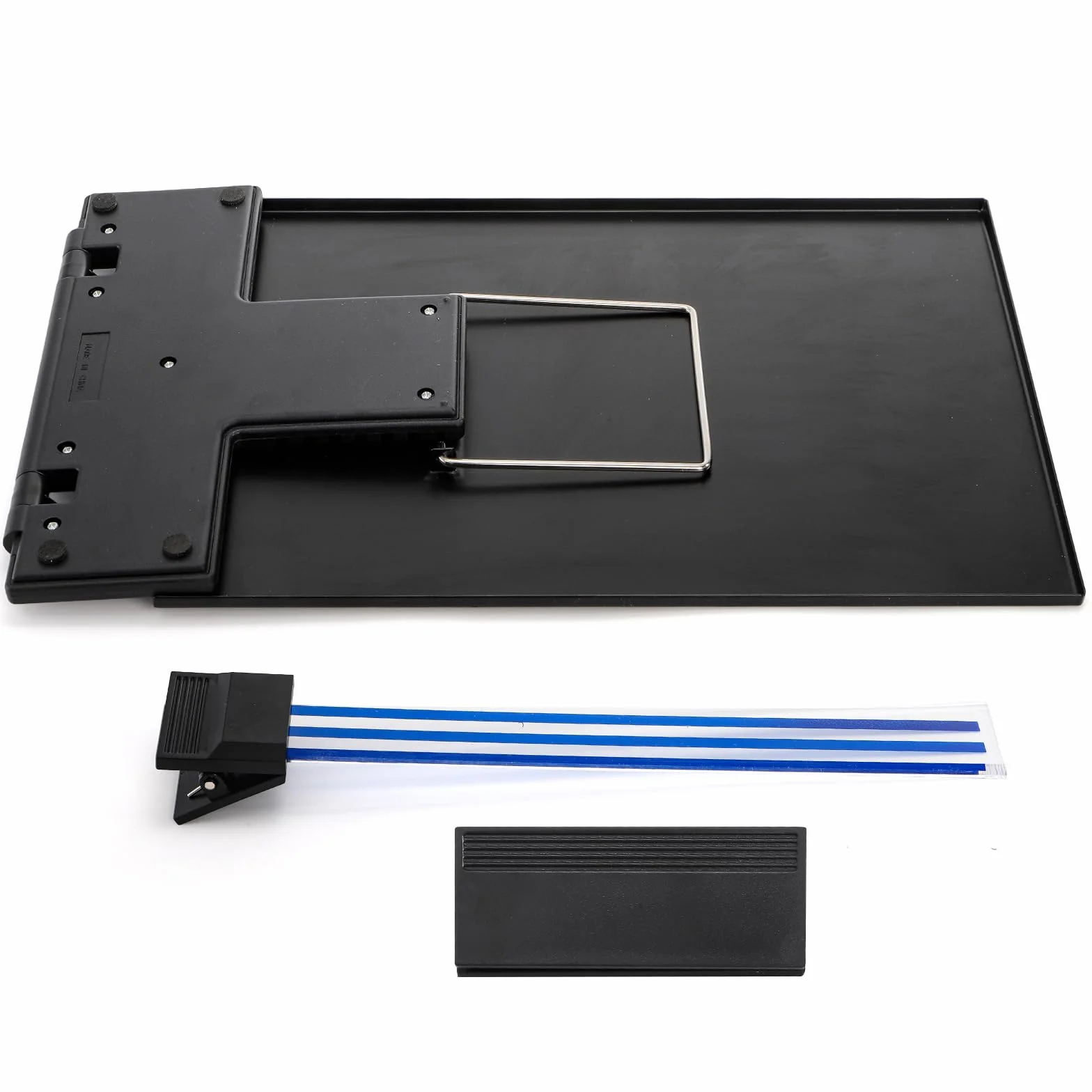 Lawei set de 2 Soporte para documentos de sobremesa con pinza ajustable y guía de líneas - Atril para documentos, cartas, legal y A4, hasta 150 hojas