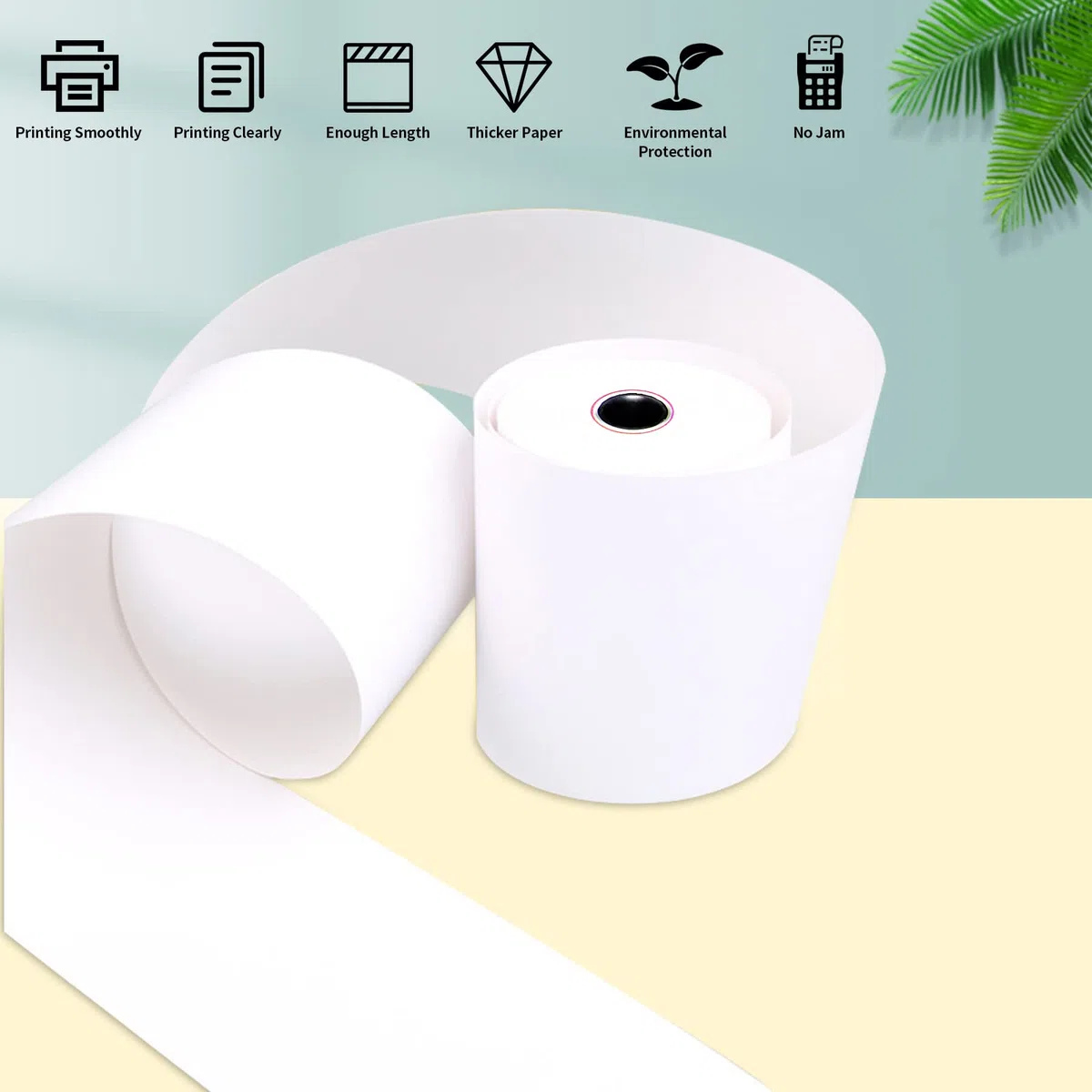 Jayard Rollos de papel térmico de 2-1/4 pulgadas x 85 pies para tarjeta de crédito, rollos de caja registradora, cinta de registro de alta calidad, papel de impresora térmica Pos (10 rollos)