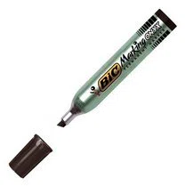 BIC 8418301 Punta de cincel Negro 12pieza(s) - Marcador permanente (Negro, Punta de cincel, Metálico, Metal, 3,7 mm, 5,5 mm)