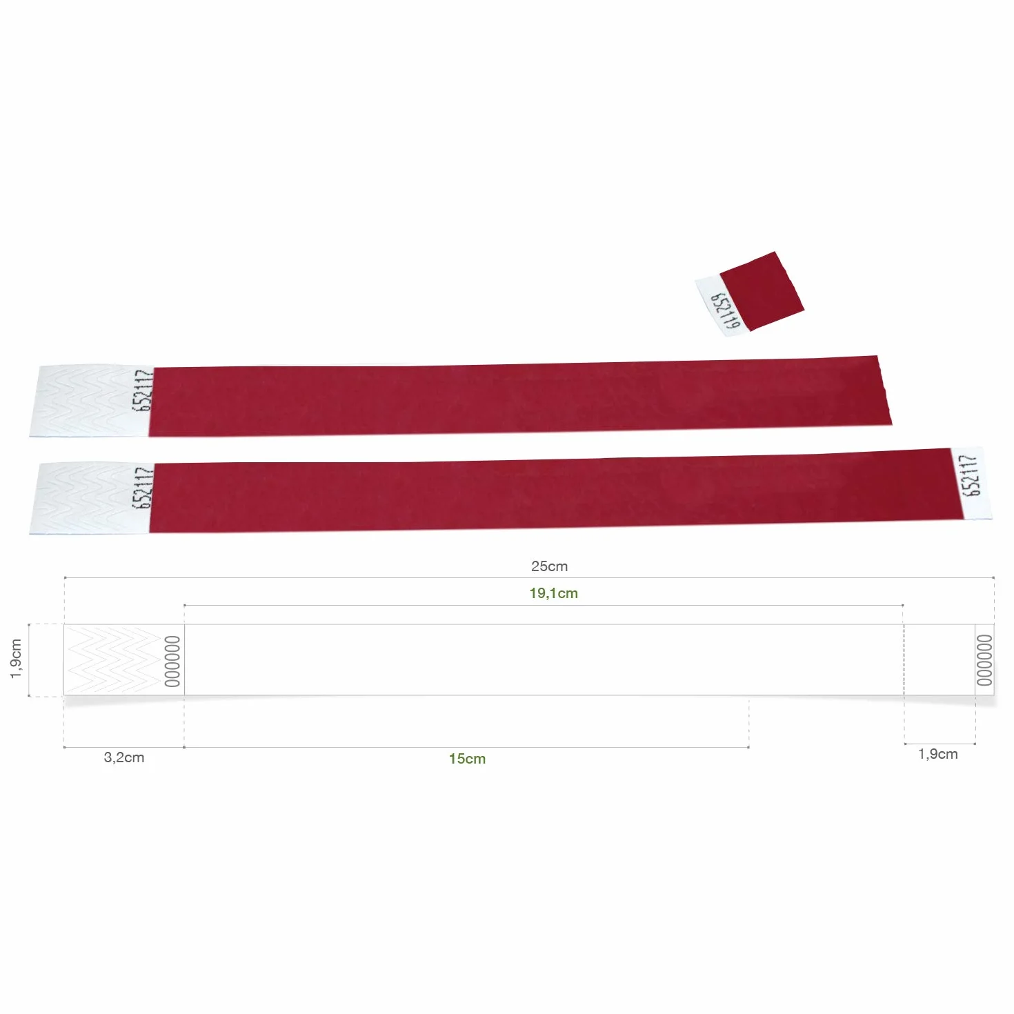 Pack 600 Pulseras papel TYVEK para eventos 19mm Multi colores