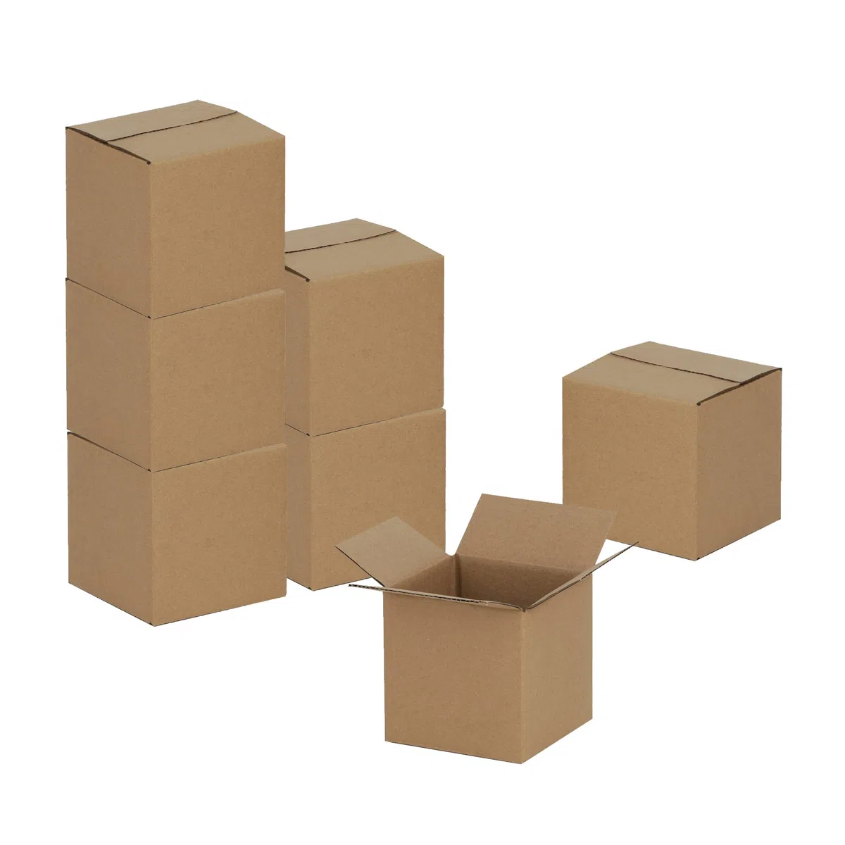 Cajas de envío 4x4x4 paquete de 50, cajas de cartón corrugado Kraft pequeñas para embalaje de correo, marrón