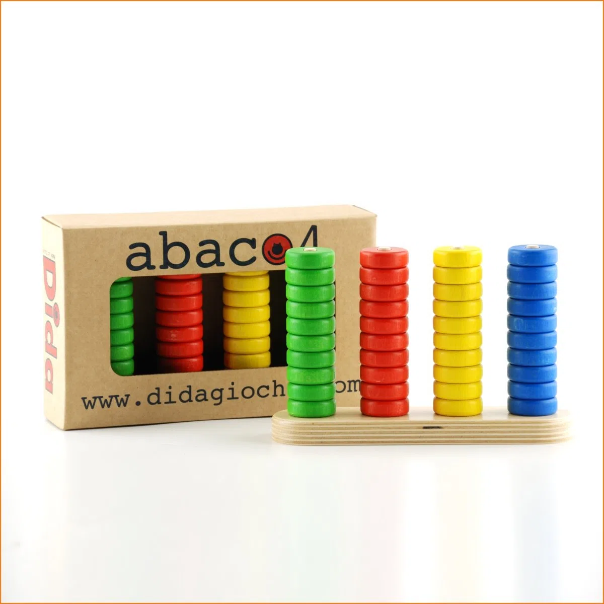 Dida - Ábaco Escolar Vertical de 4 Posiciones - Juegos Matemáticos Montessori para Niños: Herramienta Didáctica para la Demostración del Cambio