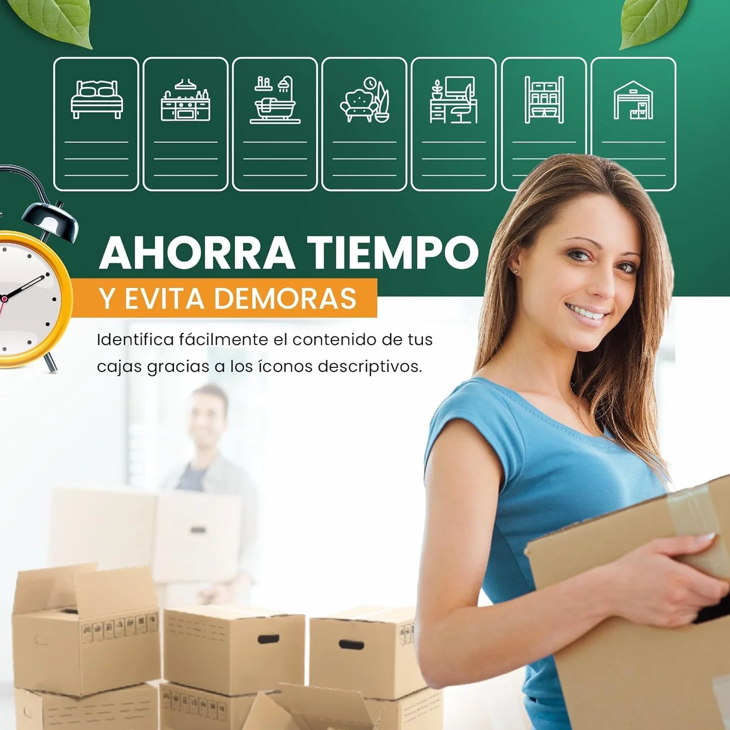GROWMANIA Pack 20 Cajas de Cartón 50 x 30 x 30 | Cajas Ultra Resistentes para Mudanza y Almacenaje con Iconos Identificativos y Asas Fácil Transporte Marron | Aptas para Envíos