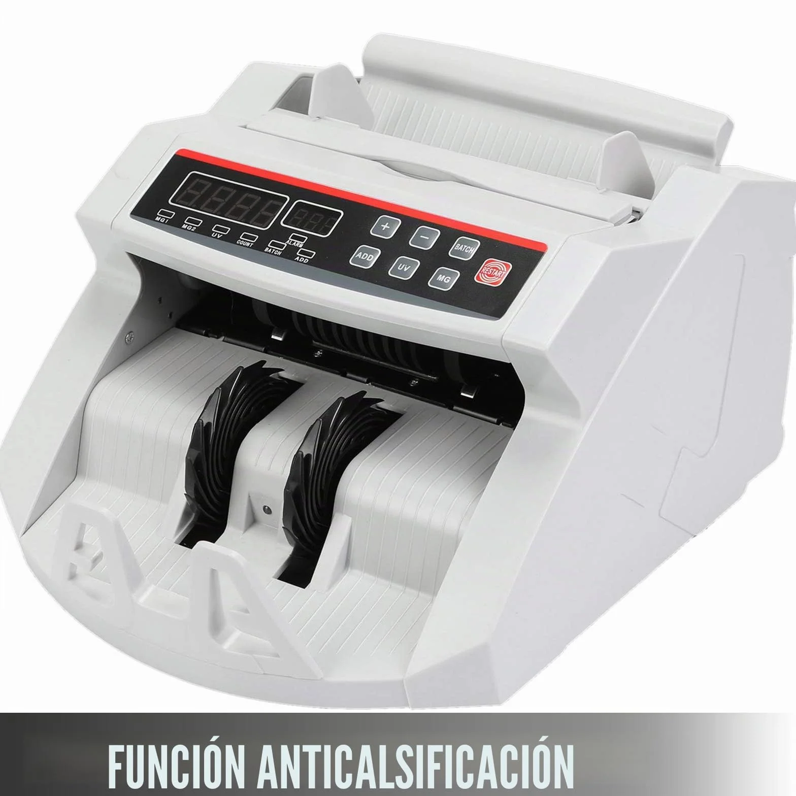 BuoQua Contador de Billetes Profesional, con Pantalla LED, 1000 Piezas por Minuto Máquina para Contar Billetes 26 x 23,5 x 17 cm, para Contar y Detectar Billetes, para Tiendas, Bancos y Restaurantes