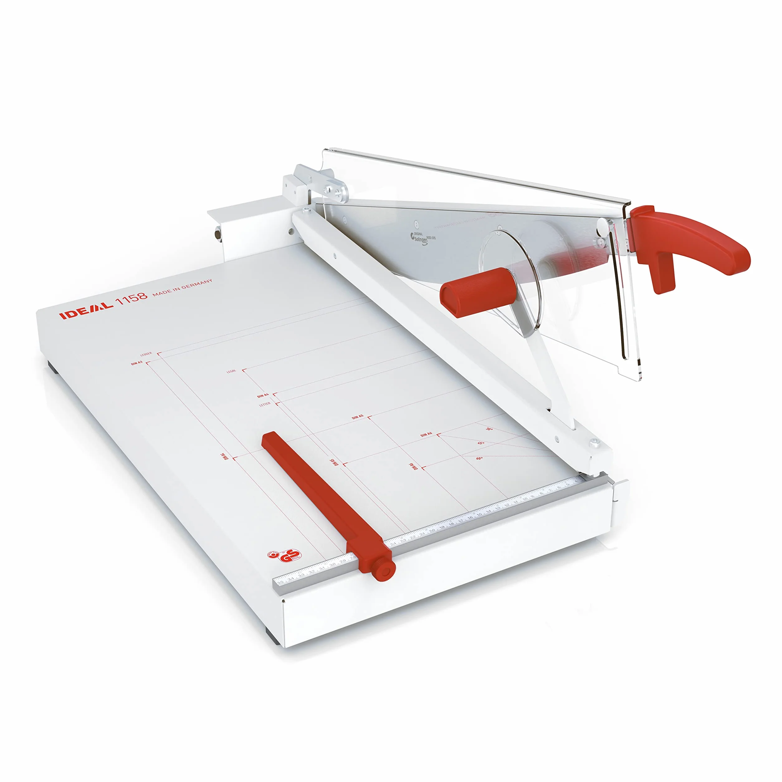 Cizalla de palanca IDEAL 1158 - Cortador de papel profesional | Para varios formatos (A4, A3, A5, A6, etc.) | Capacidad de corte de max. 40 hojas