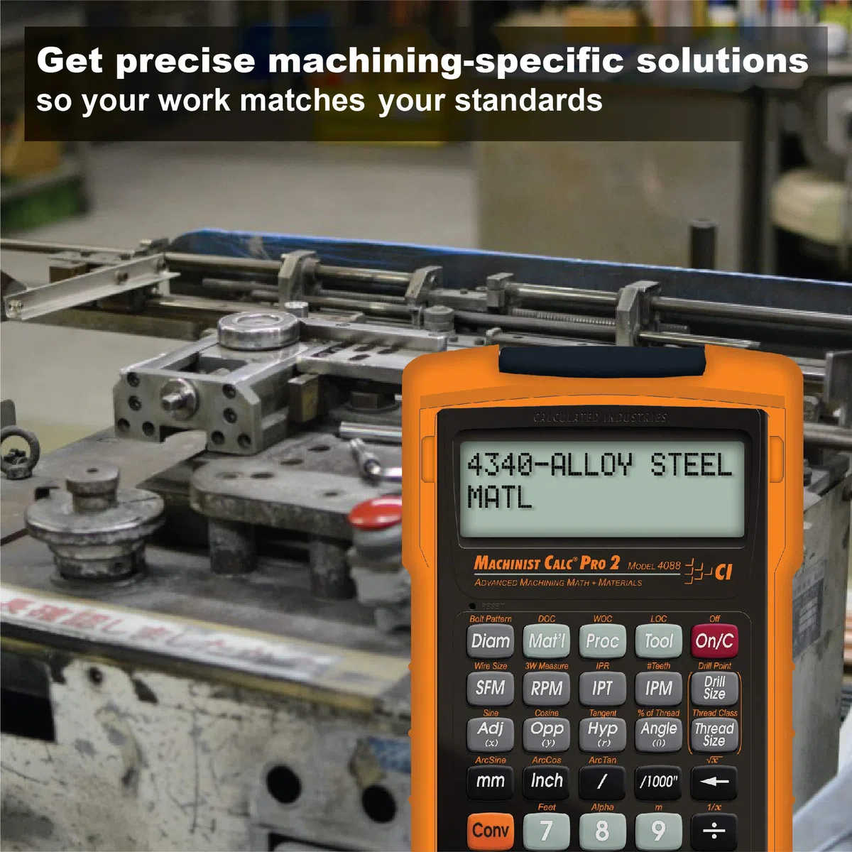 Calculated Industries 4088 Machinist Calc Pro 2 Advanced Machining Calculator | Velocidades y alimentaciones, DOC, LOC y WOC para ajustes de materiales y herramientas | Maquinistas, Setters, Fabricantes de herramientas y troqueles, Propietarios de tiendas