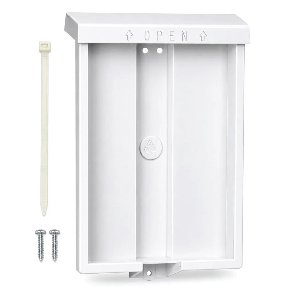 SourceOne 8.5 "x 11" al aire libre de bienes raíces estilo folleto soporte con tapa – color blanco – resistente a los rayos UV