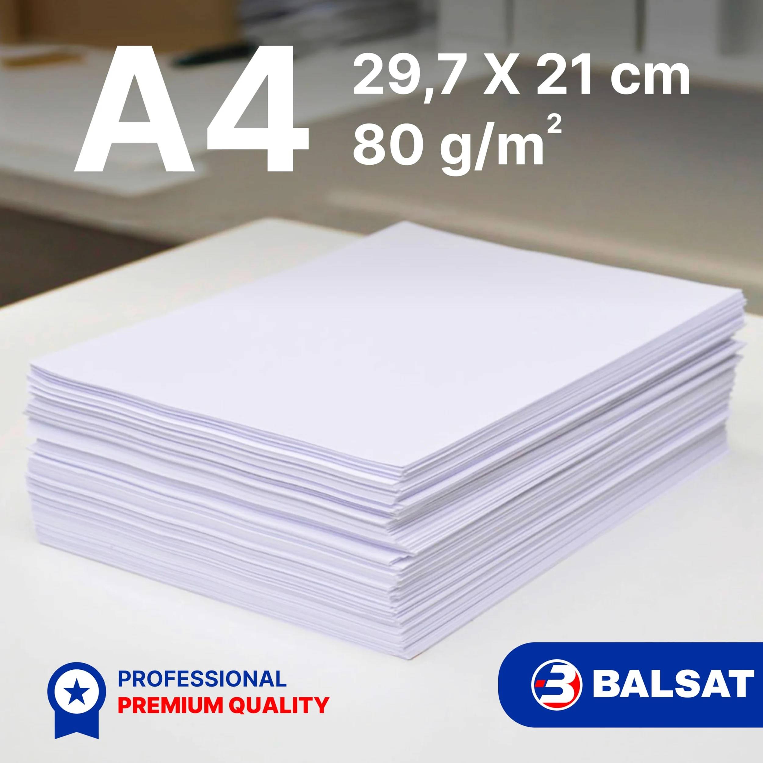 BALSAT Folios DIN A4 80 gramos, 500 hojas, Paquete de 500 Unidades - Papel de Oficina (2500)
