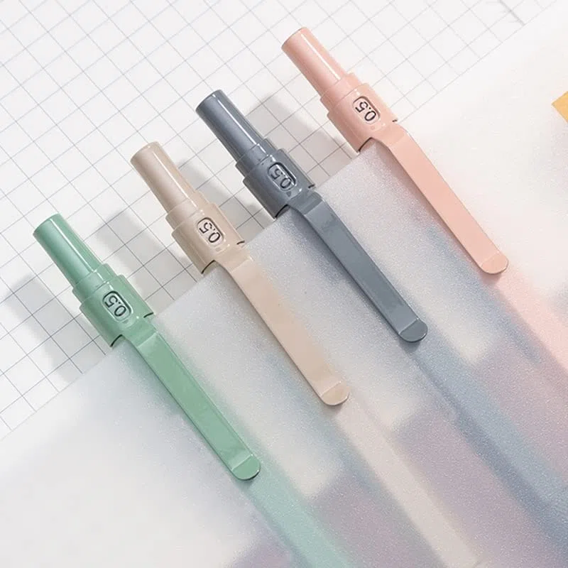 Lápiz automático de Metal (1 Unidad). No se rompe fácilmente. Mina de 0,5 mm. para Estudiantes. Lápiz automático de presión para Dibujo y bocetos con Borrador (Verde) (Rosa).