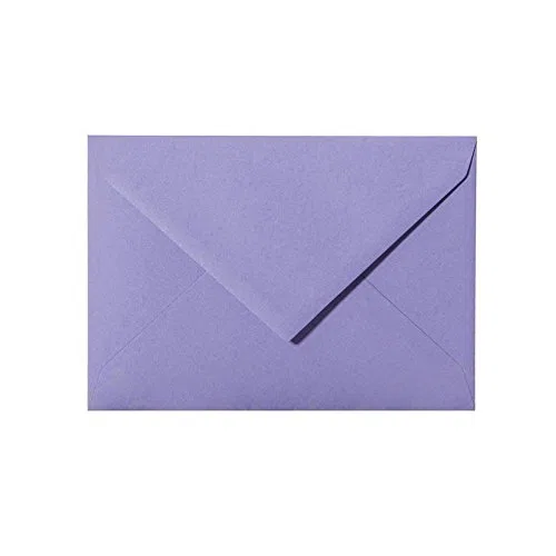 Lote de sobres para correo (100 unidades, 140 x 190 mm, con solapa triangular, 120 g), color lila 16
