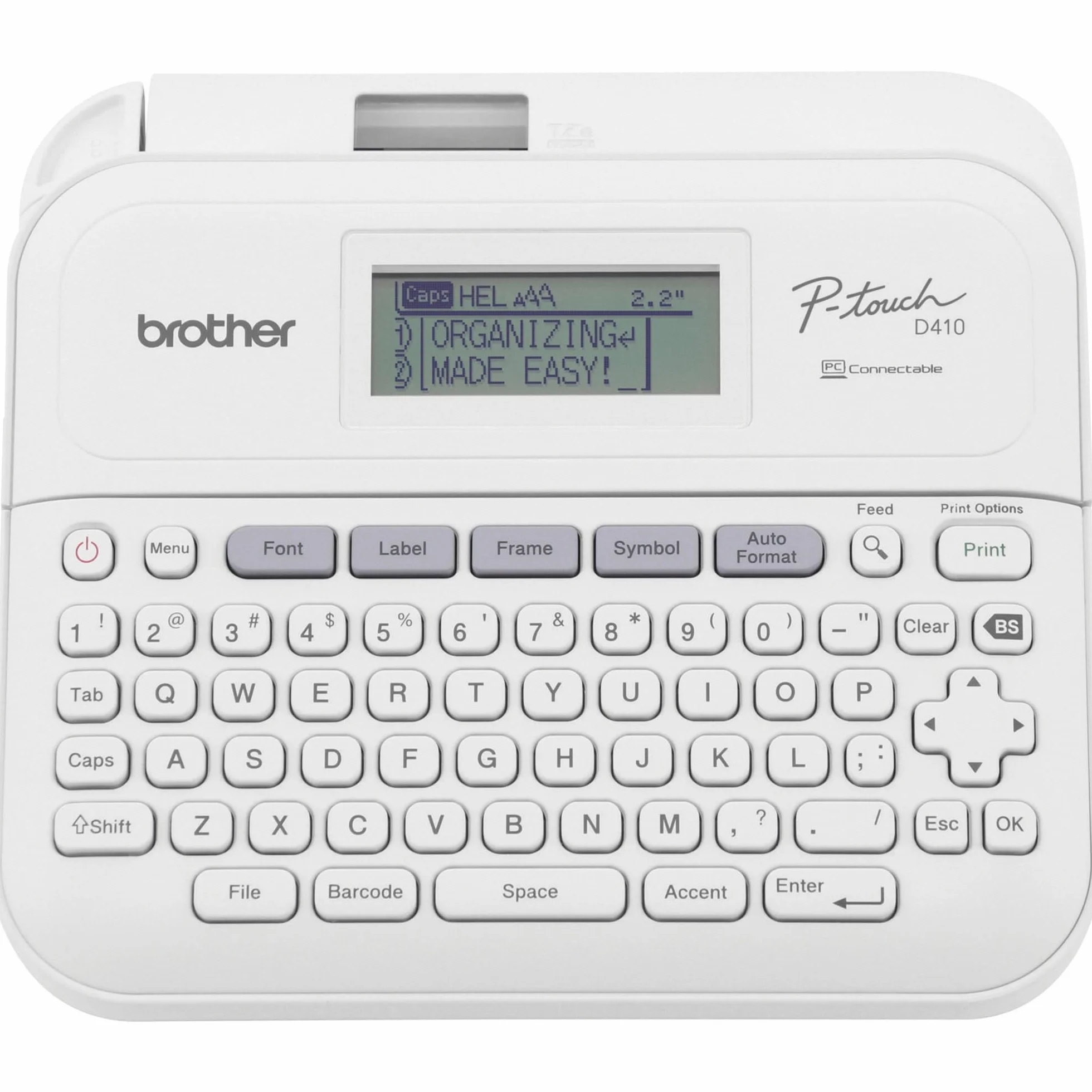Brother PT-D410 Impresora de etiquetas Transferencia térmica 180 x 180 DPI 20 mm/s Alámbrico TZe QWERTY