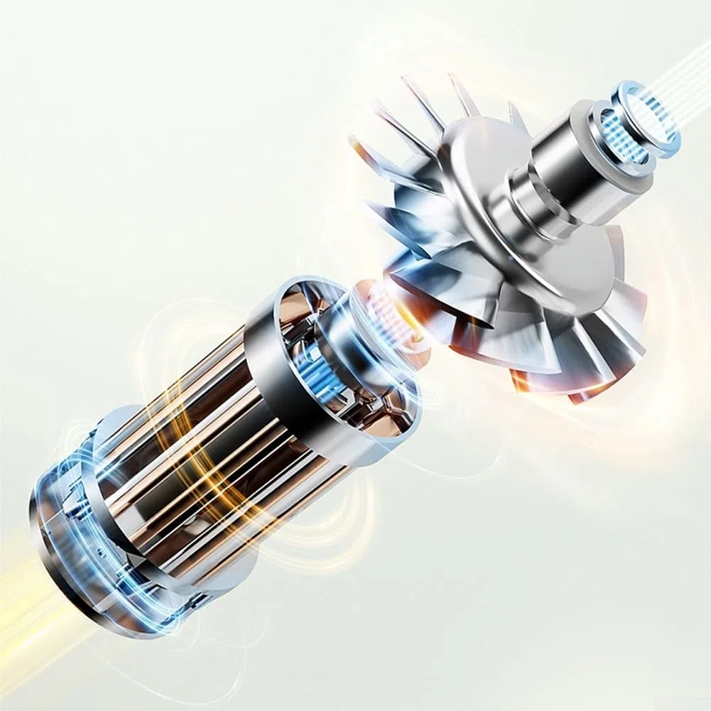 Plumero de aire compacto y ligero con ventilador turbo jet, 130000 RPM, 120 W súper potencia