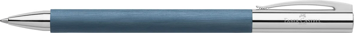 Faber-Castell Ambition 147145 - Bolígrafo de punta redonda (resina inoxidable, tinta indeleble, 0,5 mm), color azul