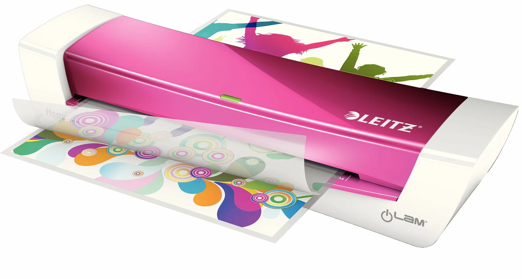 LEITZ 73680023 - Plastificadora térmica iLAM Home Office DIN A4 color blanco/fucsia