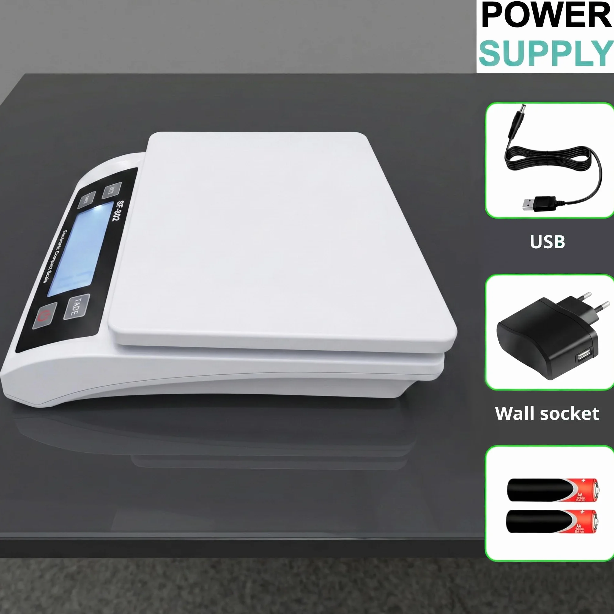 Báscula Digital para Envíos 30kg, Balanza de Paquetería con USB y Red
