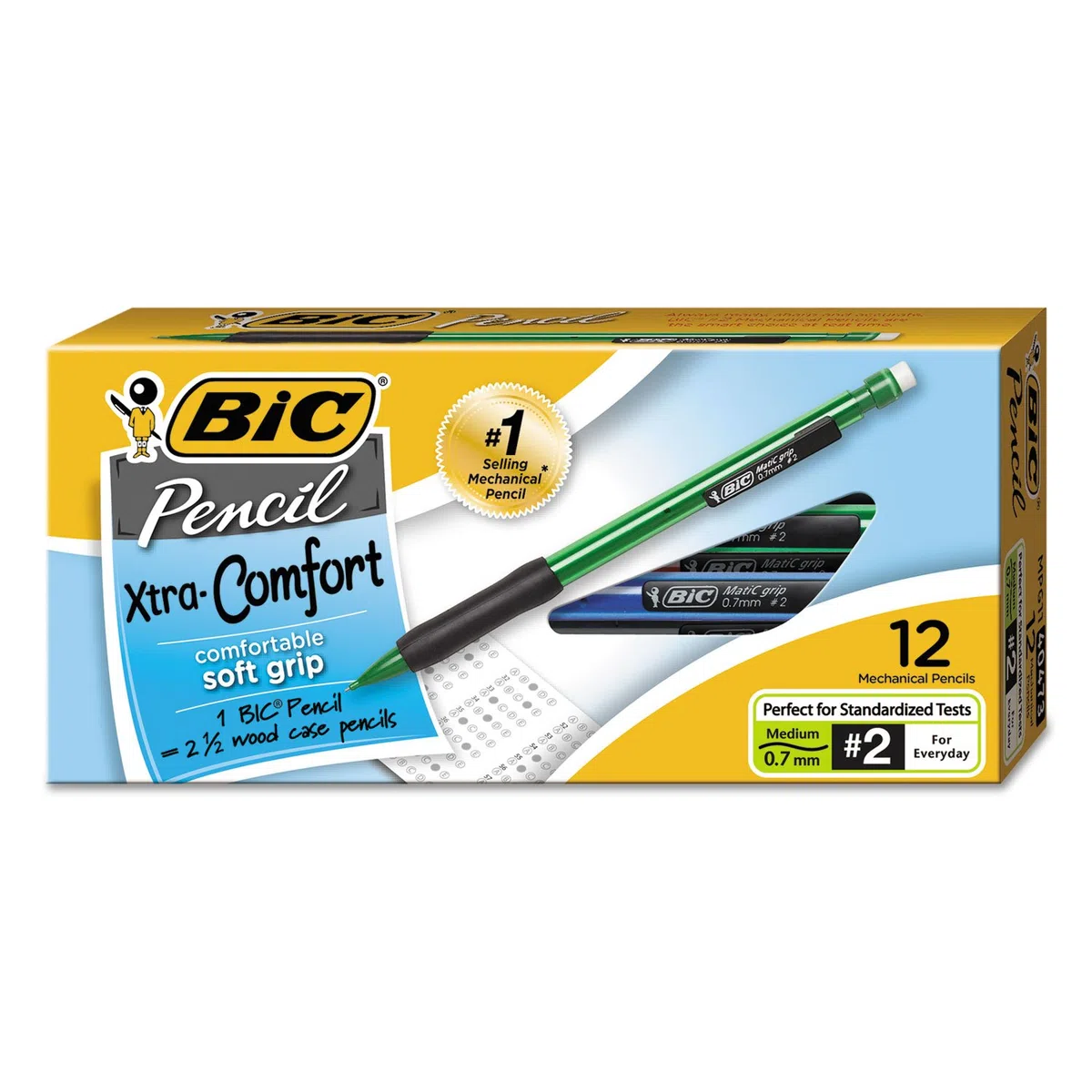 Apretón de la - de América Bic de escalada del lápiz reloj mecánico análogo de la, # juego de minas de x 3, 0,7 mm - Juego de 12 juego de lápices de colores de 2 (bicmpg11)