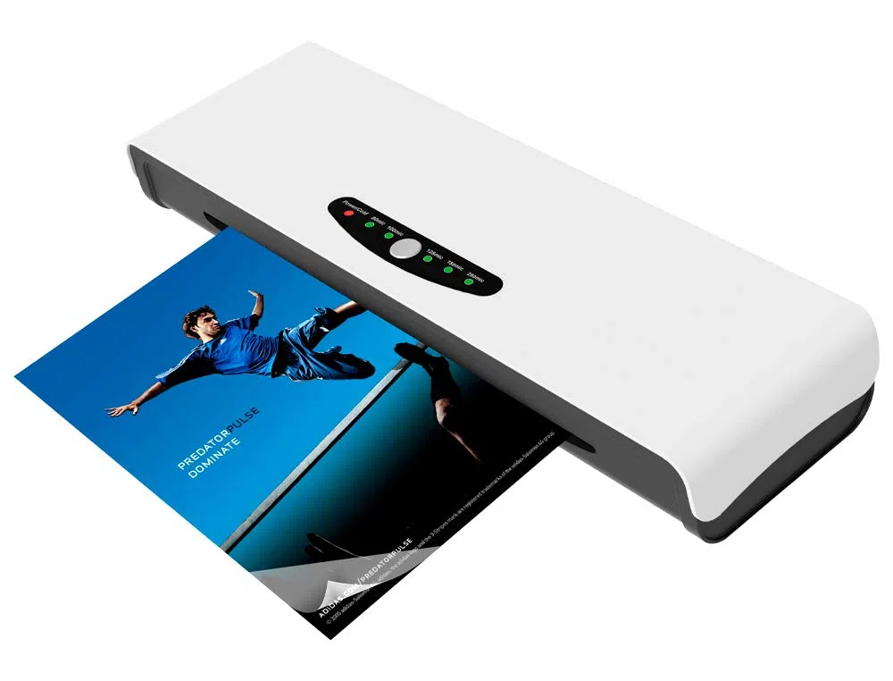 Plastificadora q-connect din a3 alto rendimiento frio/caliente cuatro rodillos hasta 250 micras