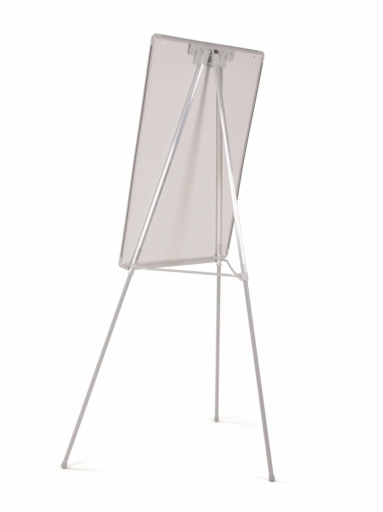 Bi-Office Pizarra Blanca con caballete de trípode basic, pizarra euro 70 x 100 cm, rotafolios con Marco Gris, con bandeja y clip ajustable para bloques
