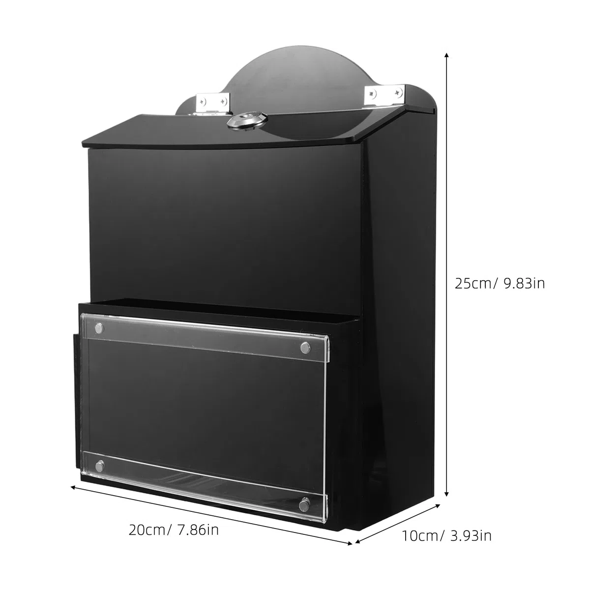 Caja de Donaciones Uso Versátil con Ranura para Tarjetas Acrílica Negra para Recaudación de Fondos Instalación de Mesa o Pared en Iglesias y Comunidades