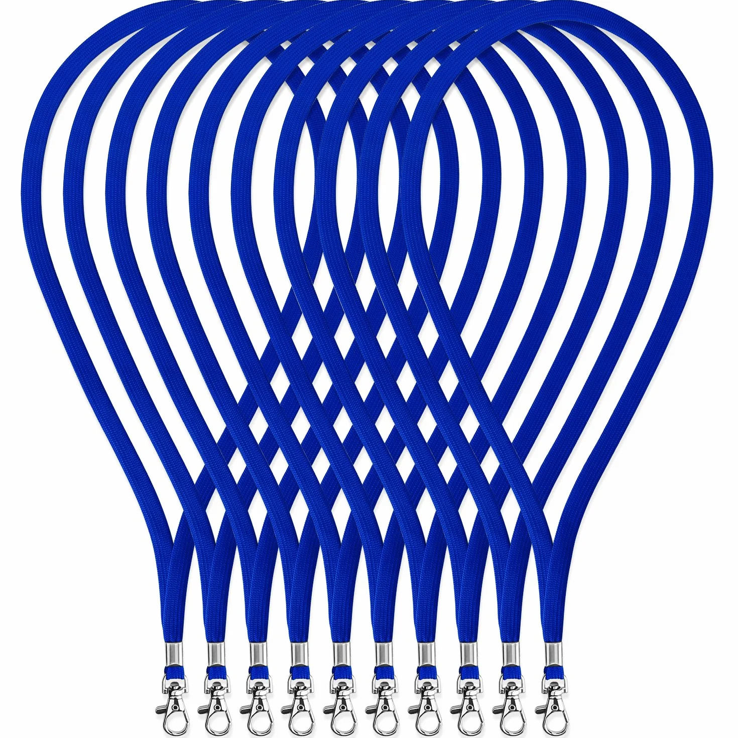 Fushing 100 Piezas De 45cm De La Correa Del Cuello De Acollador Con El Corchete Del Eslabón Giratorio Para Las Tarjetas De La Identificación, Insignias, Llaves, Empleados, Estudiantes, etc (azul)