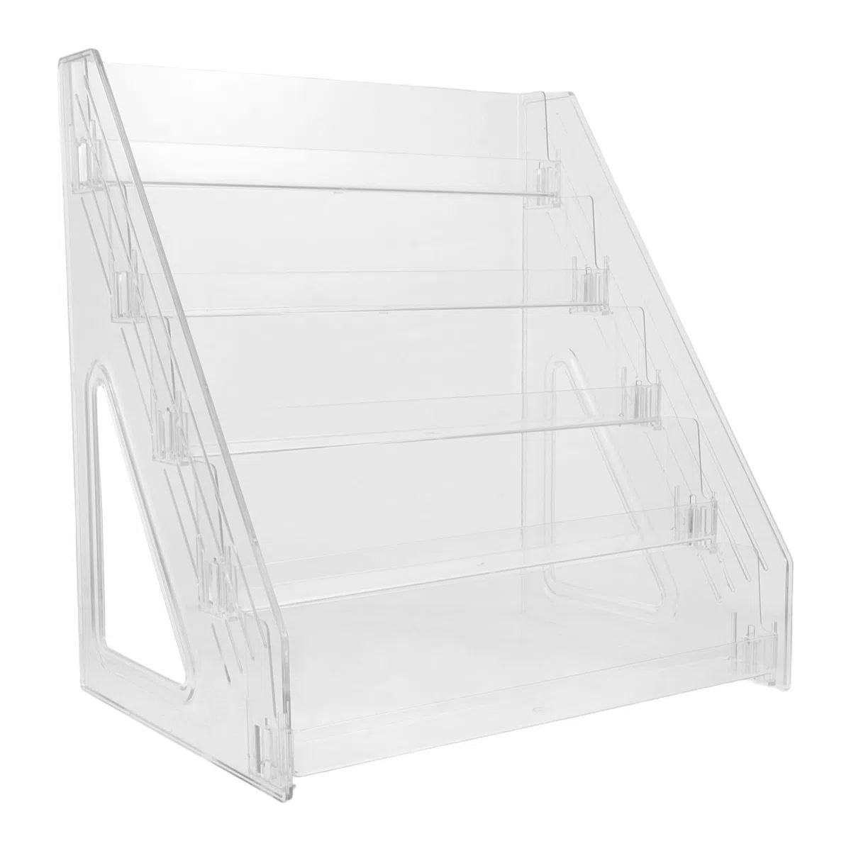 VALICLUD Soporte de Cartas de Mesa de Acrílico Transparente 5 Niveles para Organización Escalonada y Mantenimiento sin Esfuerzo en Espacios de Hogar y Comercio