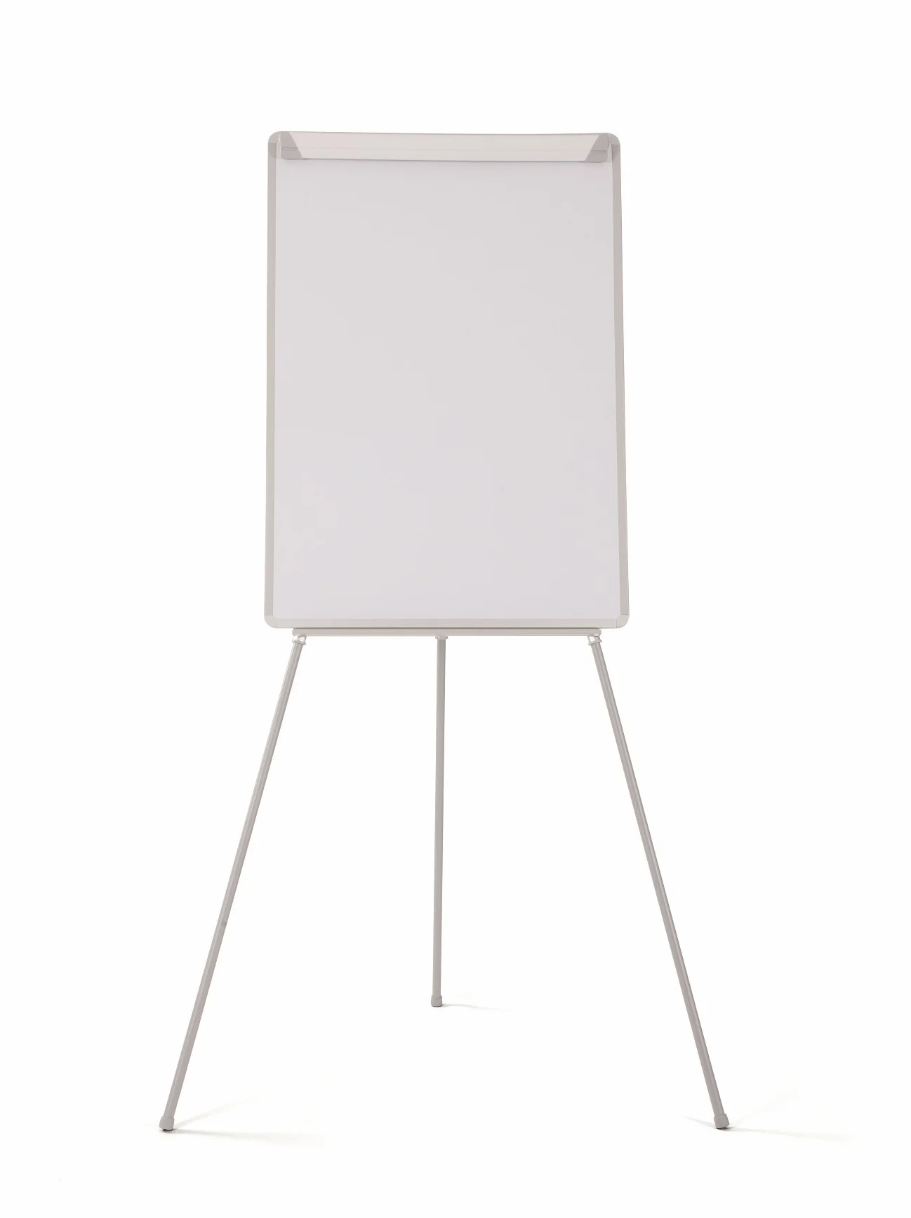 Bi-Office Pizarra Blanca con caballete de trípode basic, pizarra euro 70 x 100 cm, rotafolios con Marco Gris, con bandeja y clip ajustable para bloques