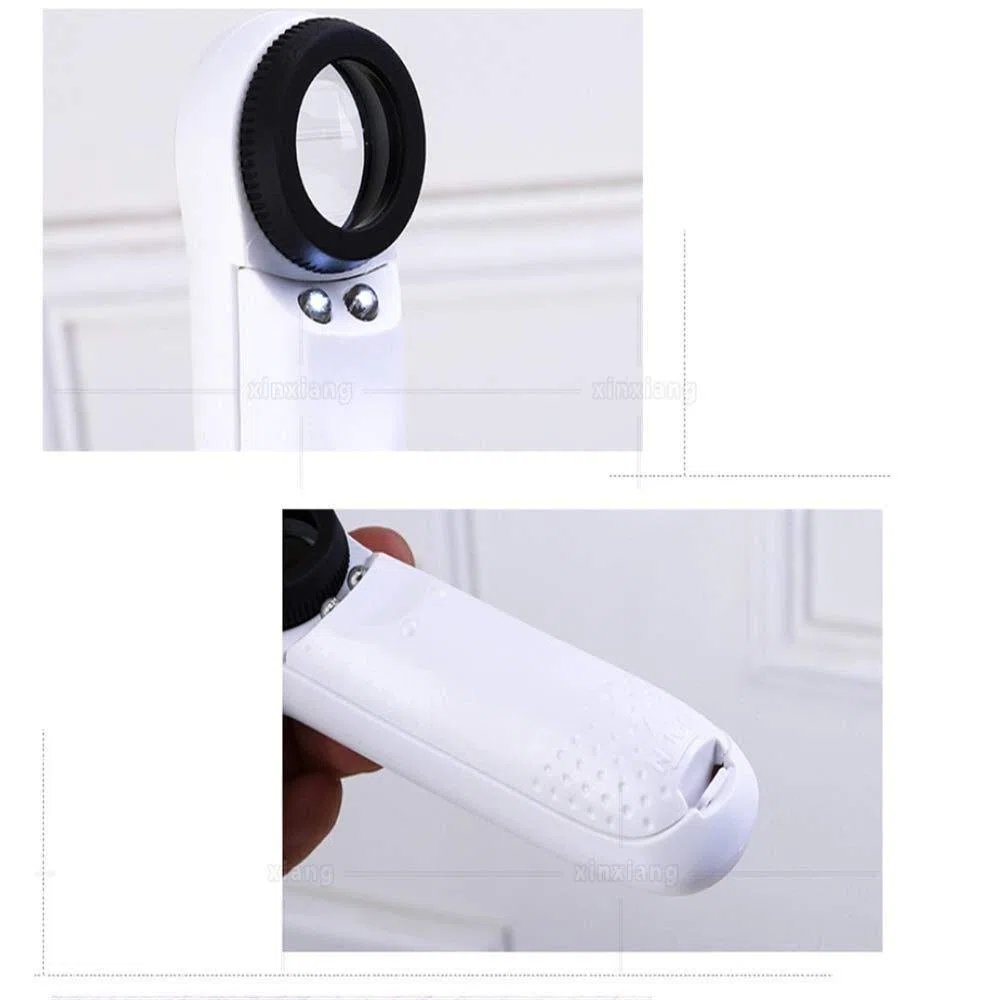 EUQKKWLOY Lupas de Lectura, Lupa de 40 aumentos, Lupa de Mano con luz LED, Lupa de identificación, artículos de Oficina, Lupa de Mano. La Nueva