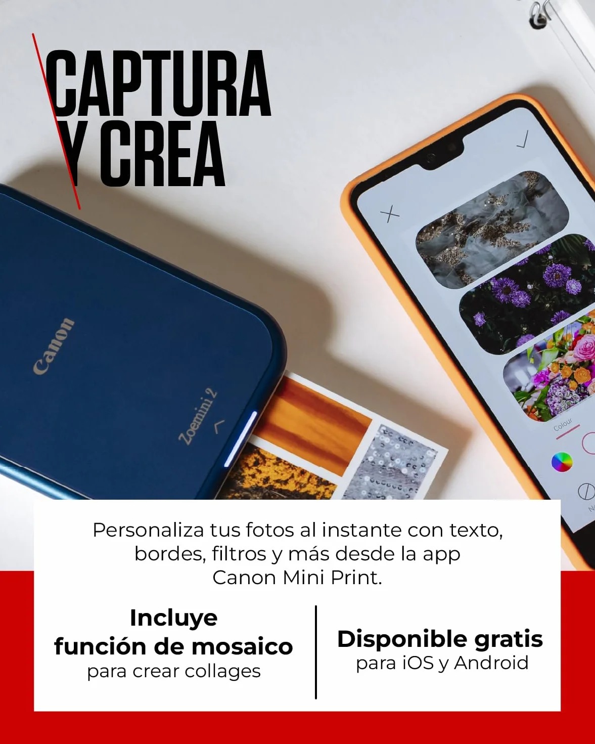 Canon Zink Papel Fotográfico Adhesivo 5x7,6 cm 50 Hojas