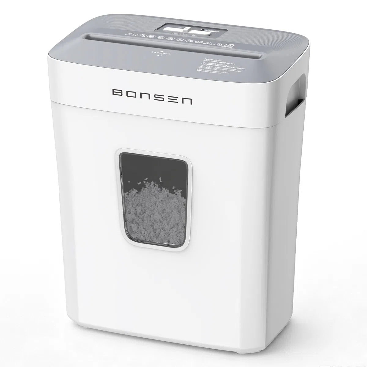 Destructora de Papel microcorte BONSEN P-4 de 6 Hojas, con Papelera de 16L | Destructora de papel y tarjetas de crédito con protección contra sobrecalentamiento, ideal para el hogar y la oficina S5201-W