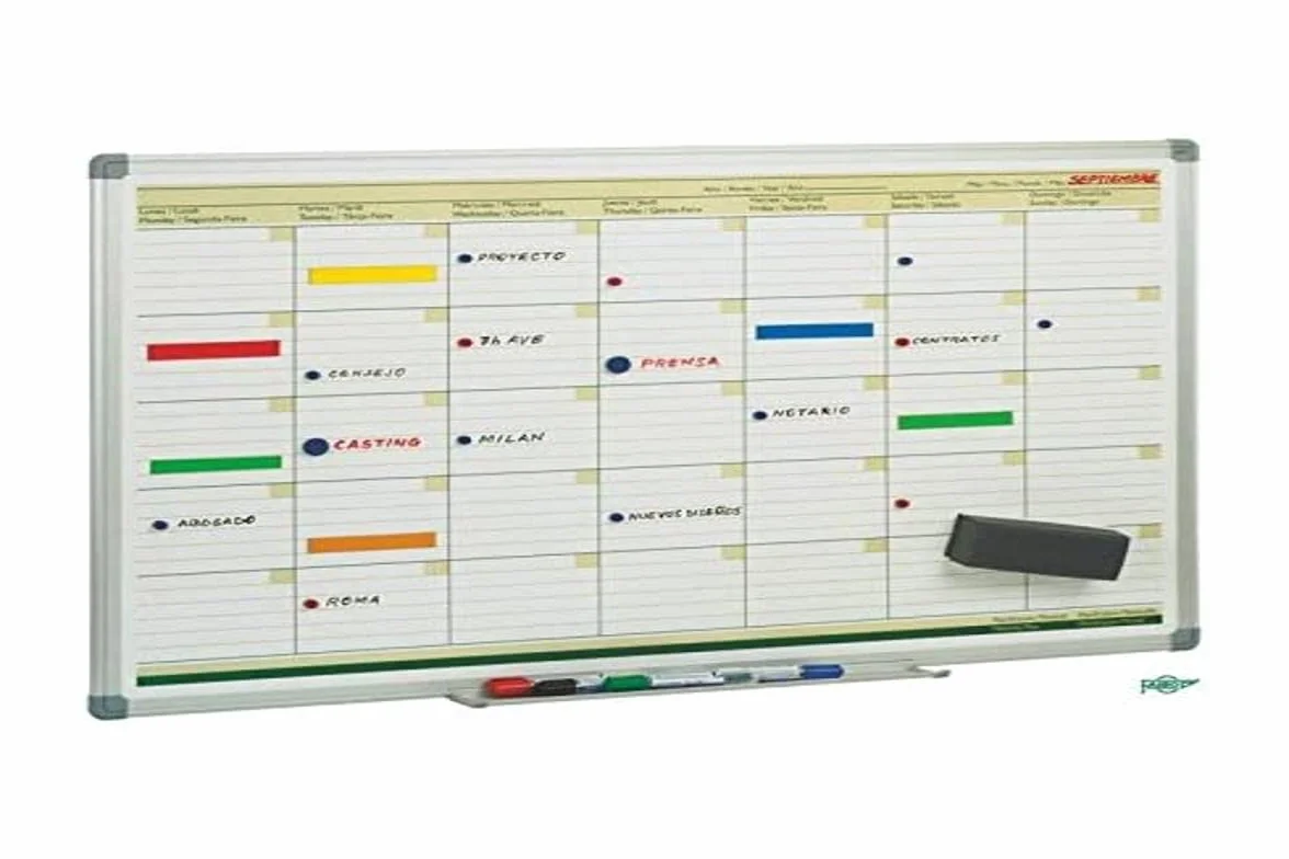 Faibo PLM Pizarra de planificación mensual 60 x 90 cm