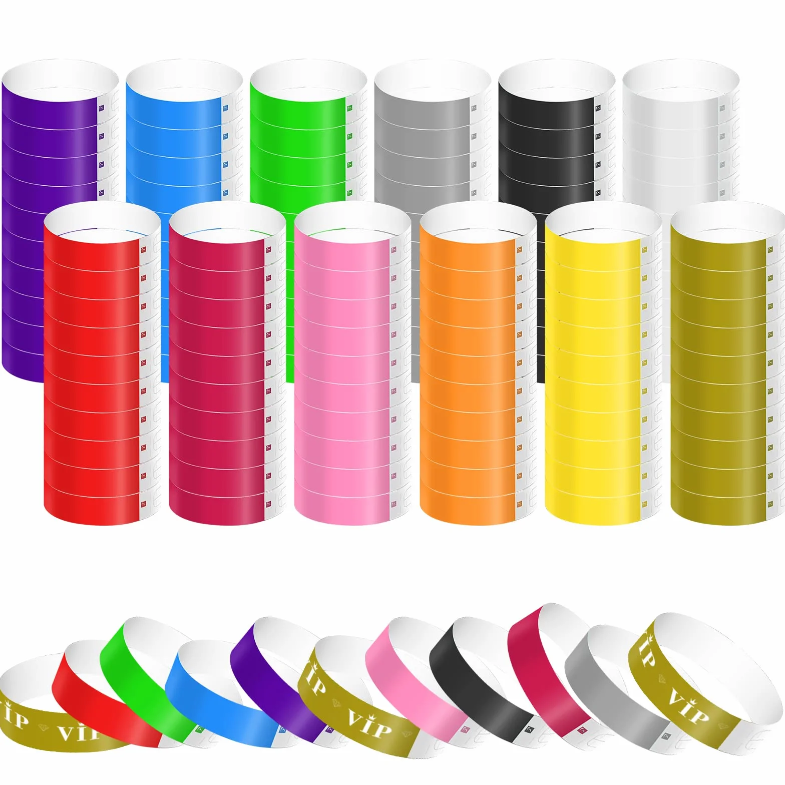 1220 Uds Pulseras de Papel para Eventos, Colorido Pulseras Identificativas Impermeables Brazalete Papel Pulseras de Entrada Pulseras para Eventos Fiesta Música Exhibición Conciertos (12 Colores)