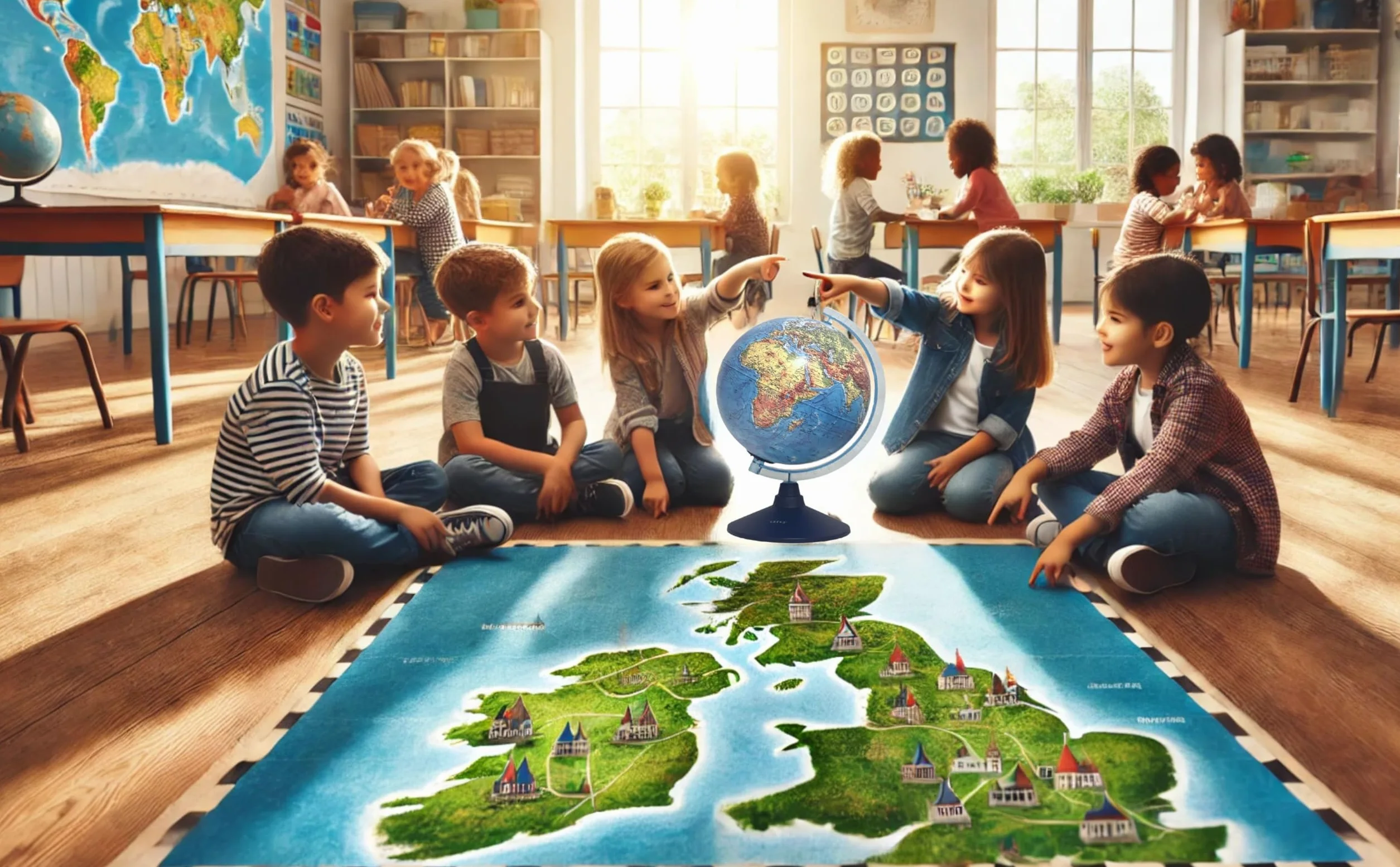 Exerz 21cm Globo terráqueo iluminado - Mapa en inglés - Mapa físico Diurno/Constelación de estrellas con iluminación (21 cm nuevo)