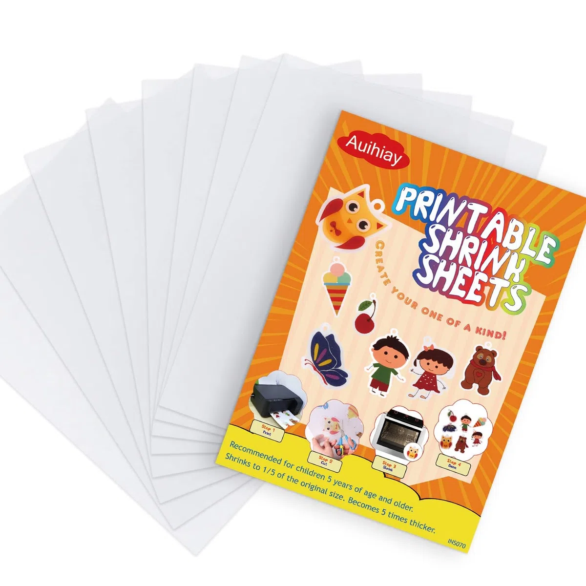 Auihiay 8 hojas retráctiles de plástico semitransparentes imprimibles para impresora de inyección de tinta, regalos para el día de la madre y actividades de manualidades, 29,5 x 21 cm