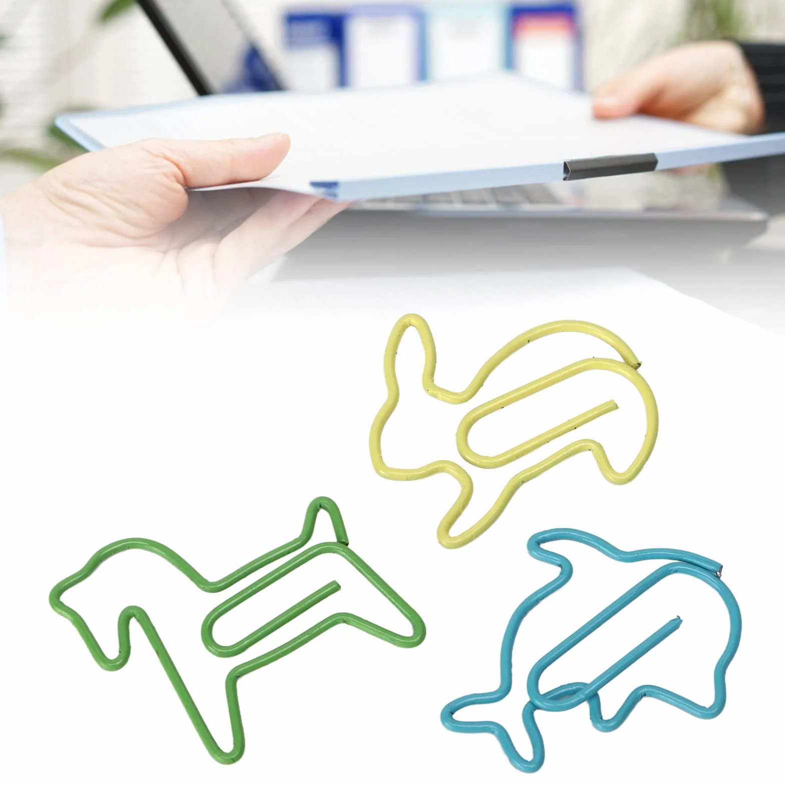 32 Cajas de Innovadores Clips de Papel de Metal Pequeños Combinados de Pony, Conejito Y Delfín para Papeleo Y Oficina, Lindos Clips de Papel Decorativos, Divertidos Clips de Papel