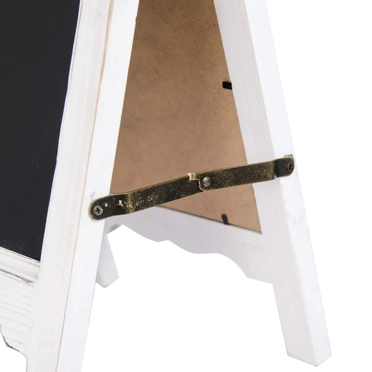 15" Mini mesa de madera A-Frame de doble cara pizarra pizarra cartel caballete para negocios (blanco)