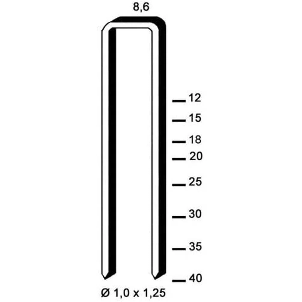 D-Work 10.000 grapas H-12 – galvanizadas – 8.6x12x1x1.25 mm