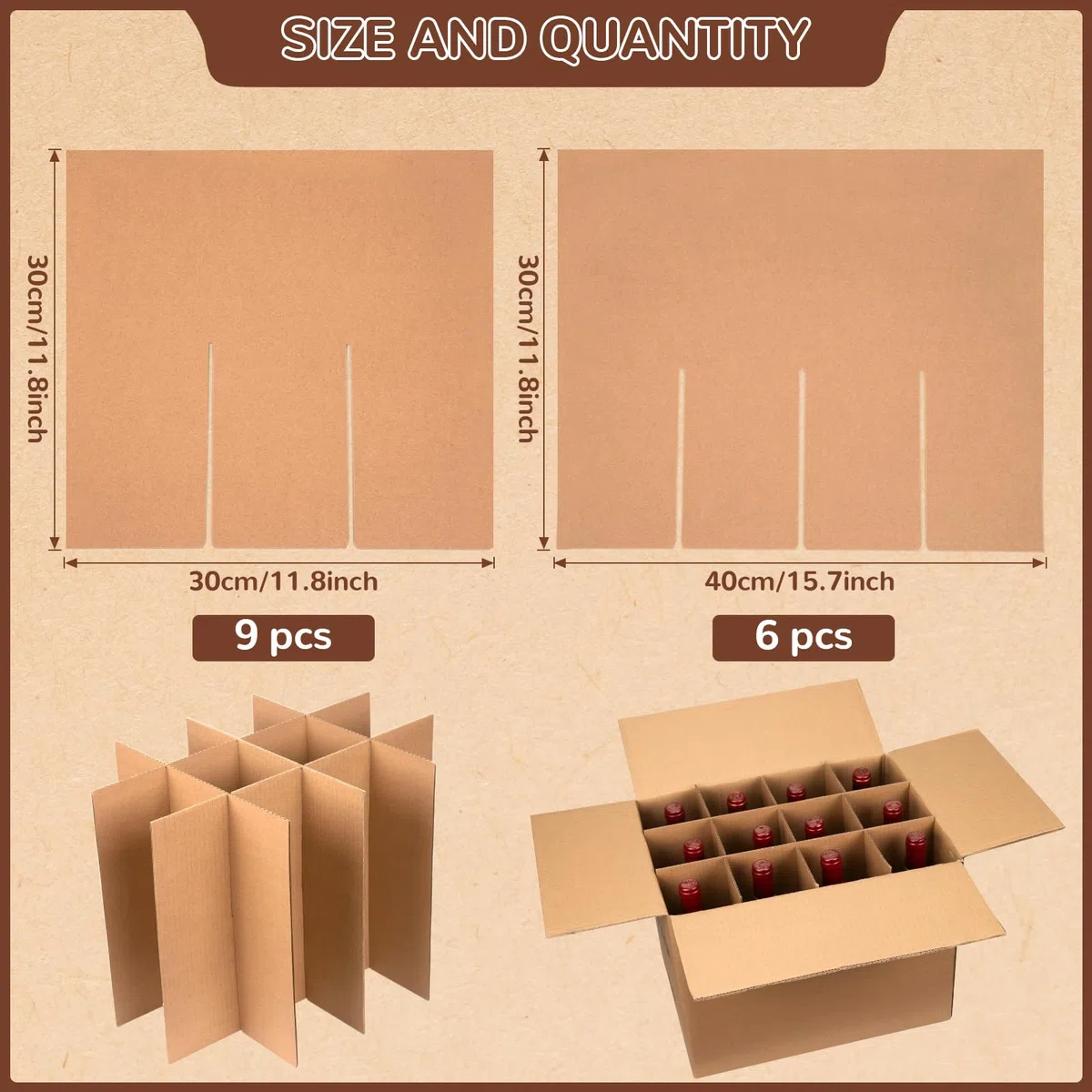 3 juegos de separadores de vidrio para cajas de mudanza, kit de cajas de embalaje para mover platos, cajas de vino para mudanzas, suministros de embalaje para mudanzas, cabe en caja de 16 x 12 x 12
