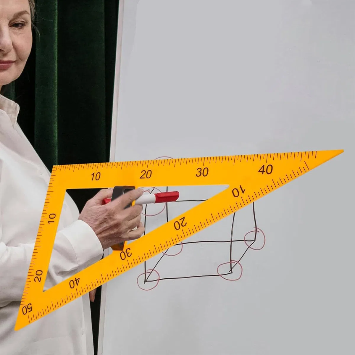 Transportador De Profesor Para Pizarra Blanca Regla De Medición De Ángulos | Regla Magnética para Profesores para Clases de Matemáticas Arquitectos Ingenieros Diseñadores y Pizarrones