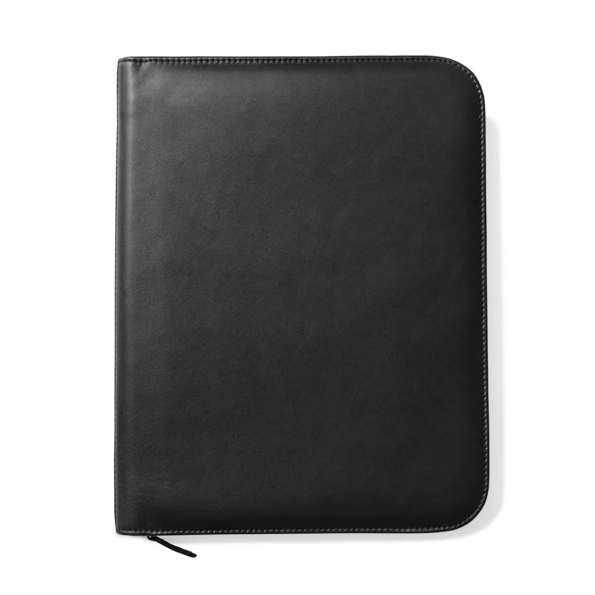 Portadocumentos en 100% cuero de plena flor - hecho a mano por expertos artesanos - Espacioso y seguro, perfecto para reuniones y clases - con cierre de cremallera - Negro