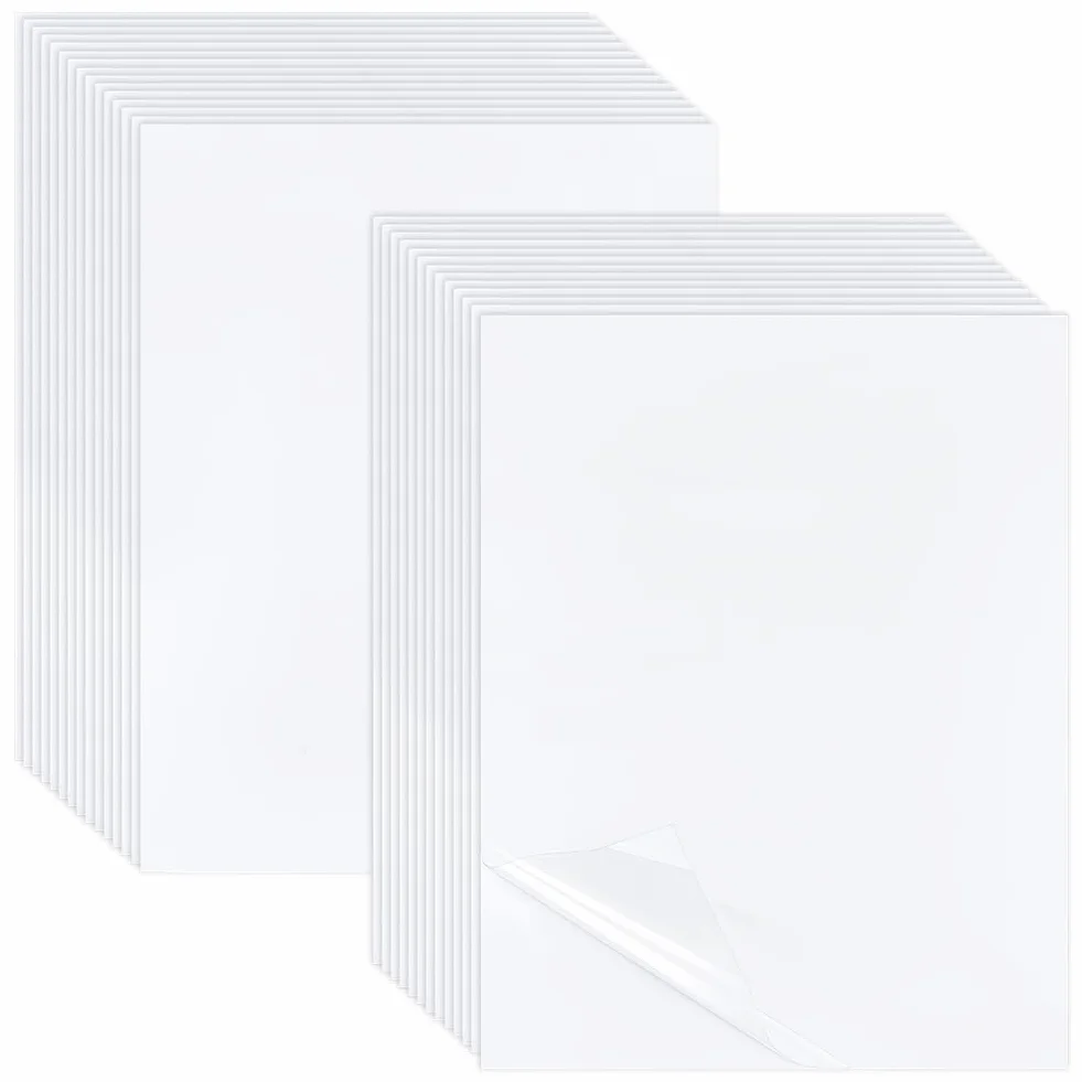 BENECREAT 50 Hojas A4 Hojas Laminadas Pet, Película Laminada En Frío Mate Autoadhesiva, Adhesivo Laminado Impermeable de 300x214 mm para Documentos de Carteles de Pintura, 0.3 mm de Espesor