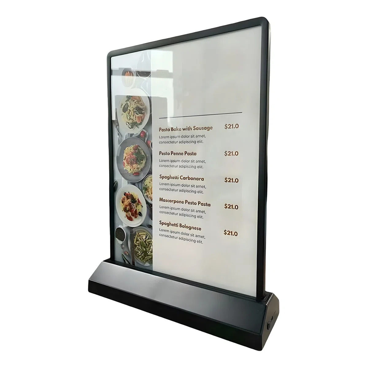 Caja de luz LED recargable, soporte de exhibición publicitario de escritorio A4/A5 de doble cara, marco de fotos iluminado con 8 horas de duración de la batería, soporte para menú de mesa
