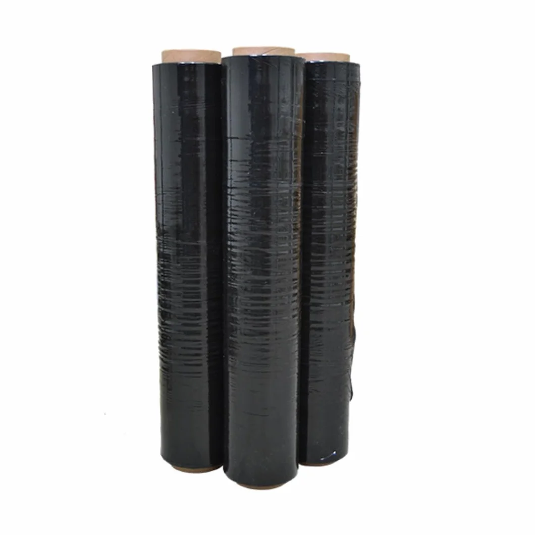 KROWN Film Elástico Manual Negro 50cm x 200m 6 Rollos Embalaje Industrial