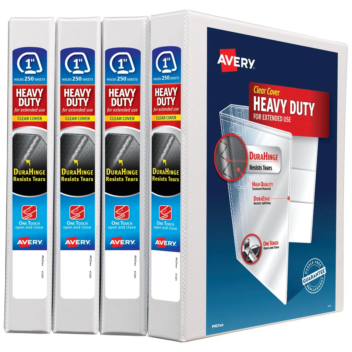 Avery resistente vista cartón, color blanco 4-Pack